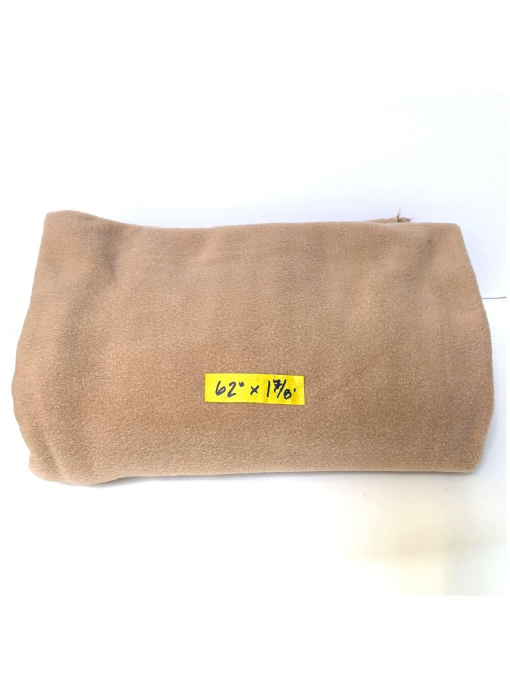 Tan Fleece Fabric 1 7/8 Yards by 62 inches Wide Yardage for Sewing